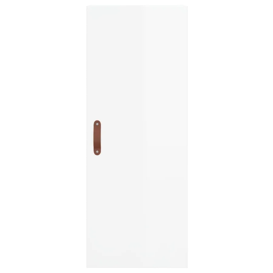 Buffet haut Blanc brillant 34,5x34x180 cm Bois d'ingénierie - 6