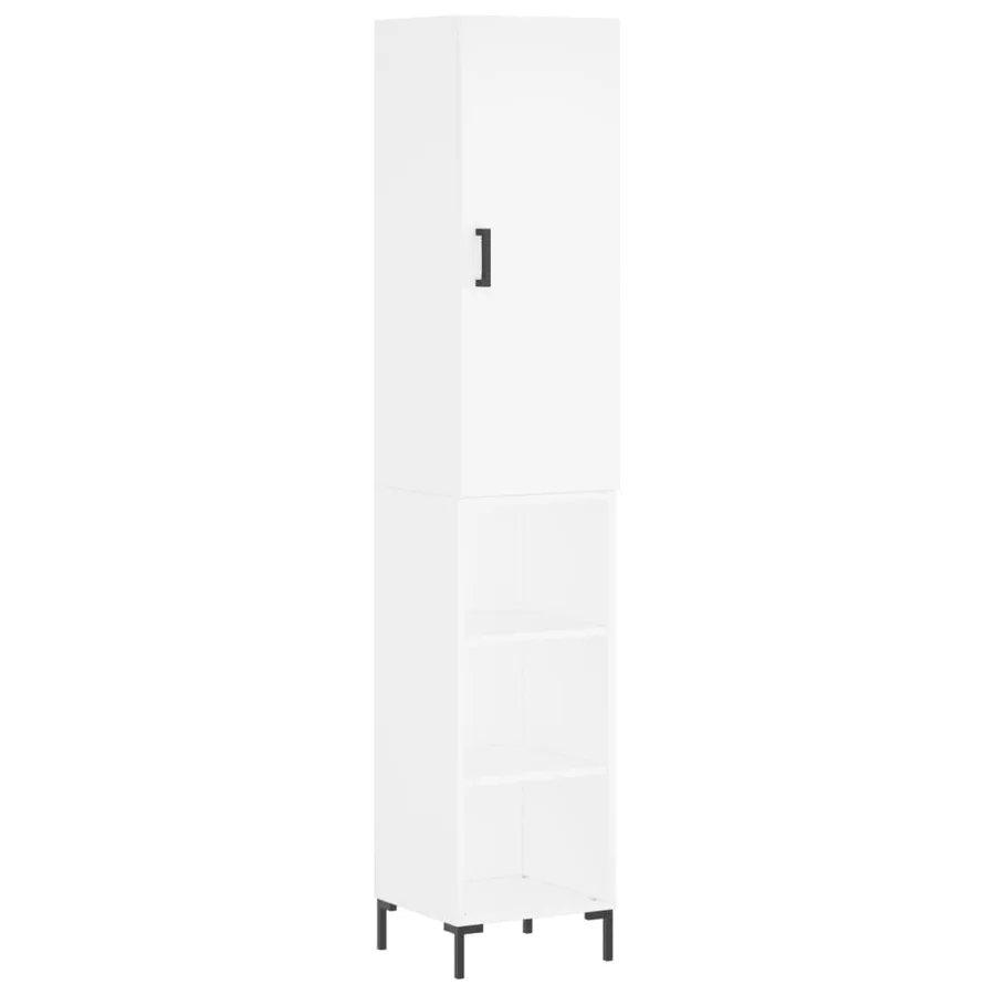 Buffet haut Blanc 34,5x34x180 cm Bois d'ingénierie - 2