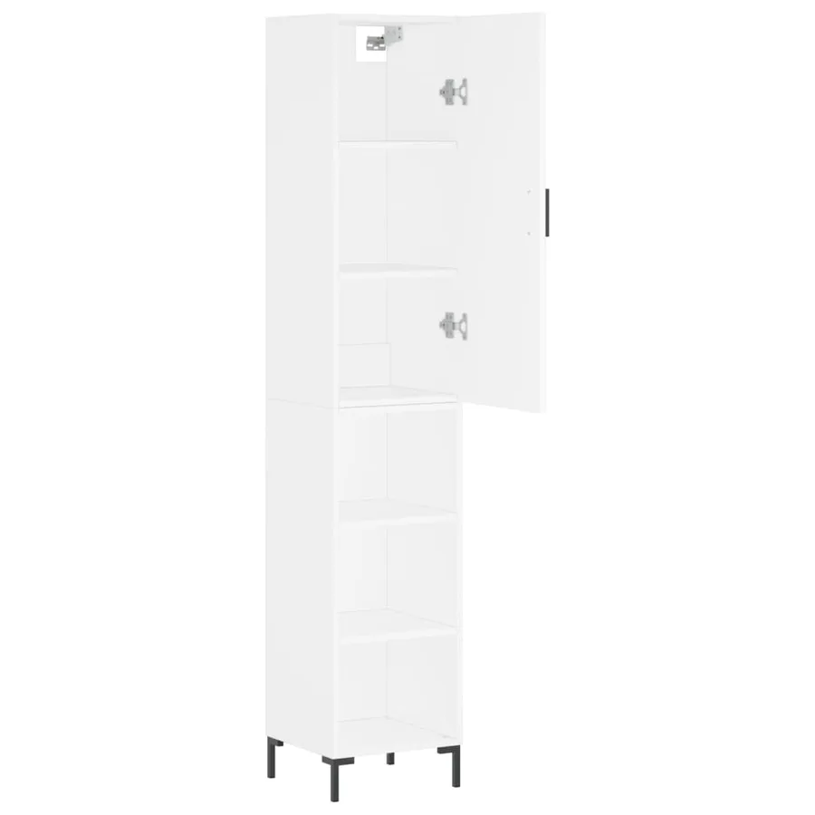 Buffet haut Blanc 34,5x34x180 cm Bois d'ingénierie - 4