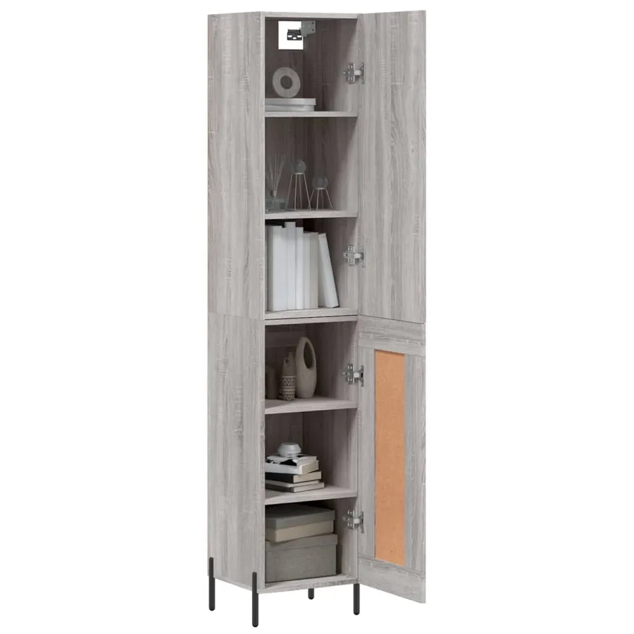 Buffet haut Sonoma gris 34,5x34x180 cm Bois d'ingénierie - 3