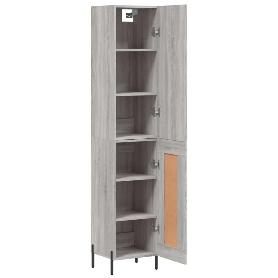 Buffet haut Sonoma gris 34,5x34x180 cm Bois d'ingénierie - 4
