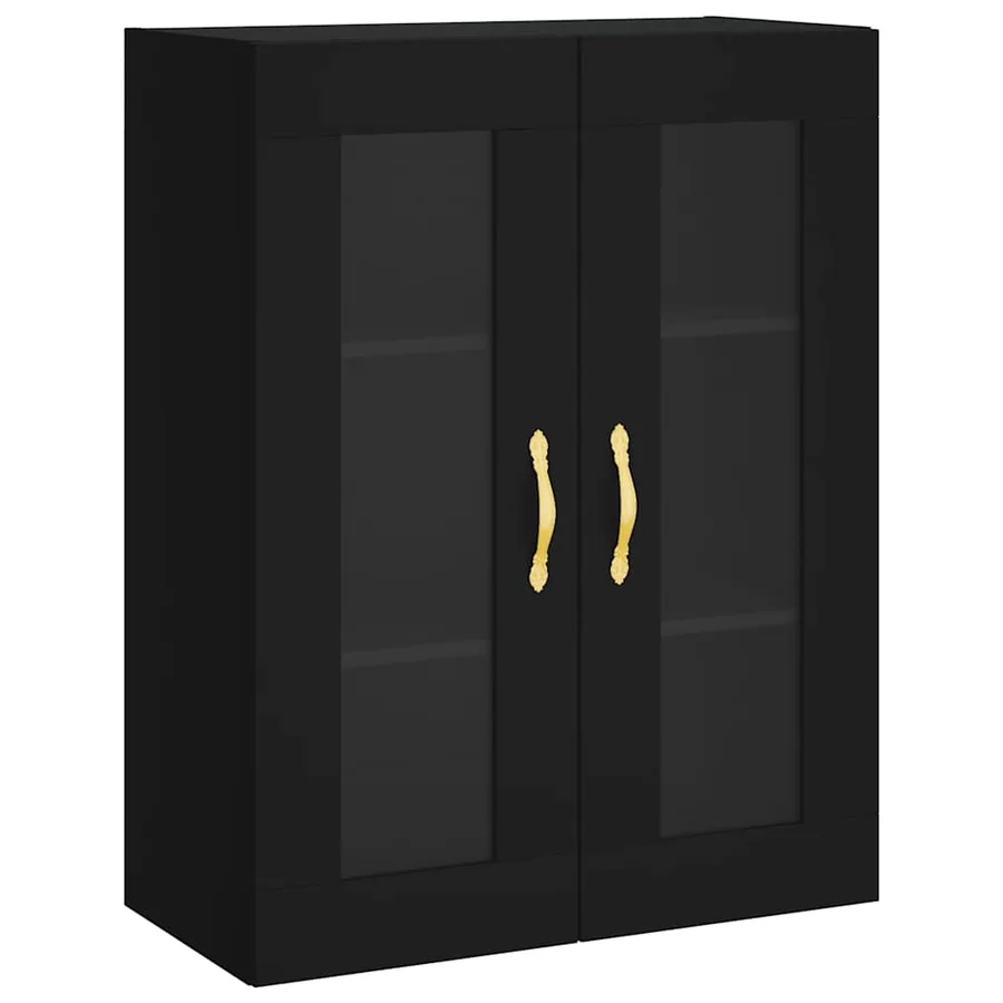 Armoires murales 2 pcs noir bois d'ingénierie - 5