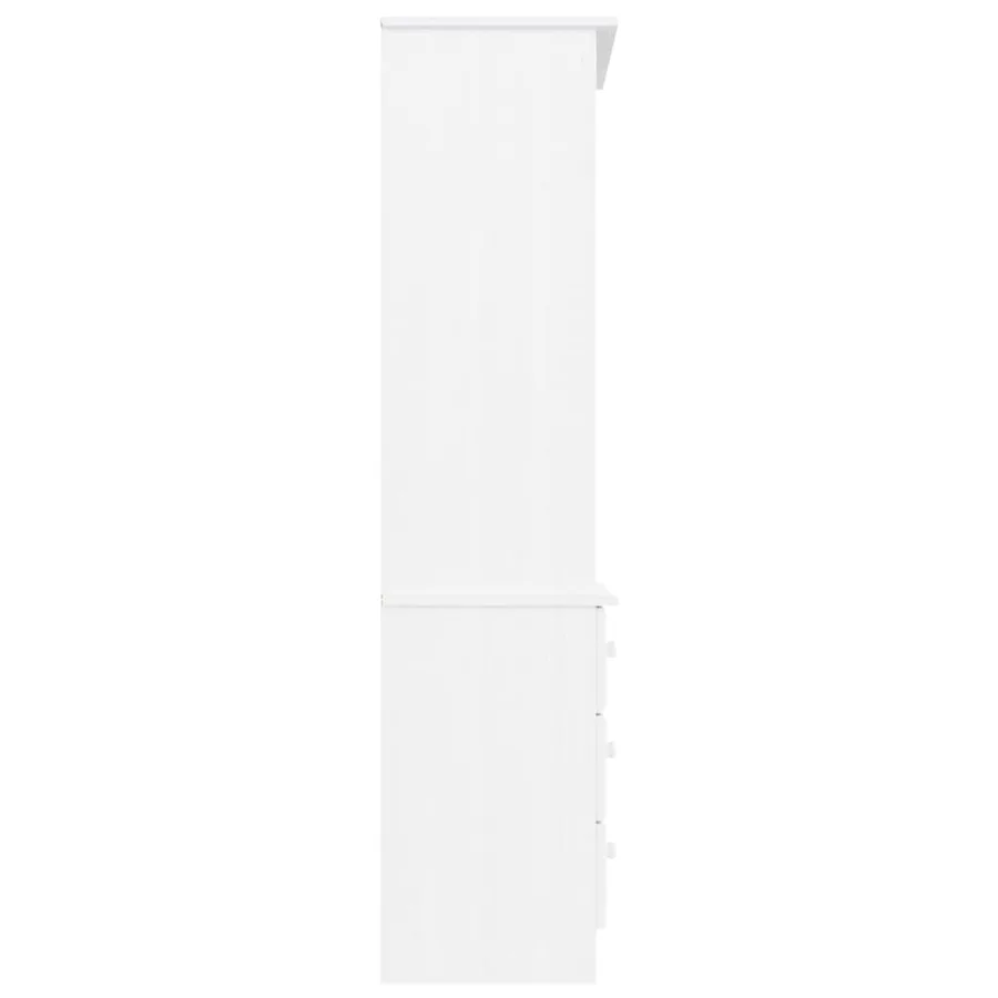 Bibliothèque et tiroirs ALTA blanc 60x35x142 cm bois massif pin - 5