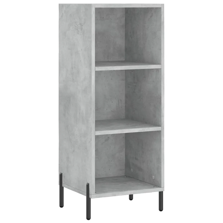 Buffet haut Gris béton 34,5x34x180 cm Bois d'ingénierie - 5