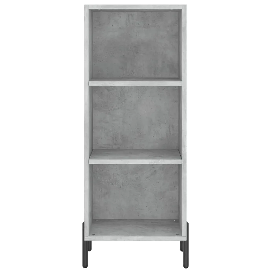Buffet haut Gris béton 34,5x34x180 cm Bois d'ingénierie - 6