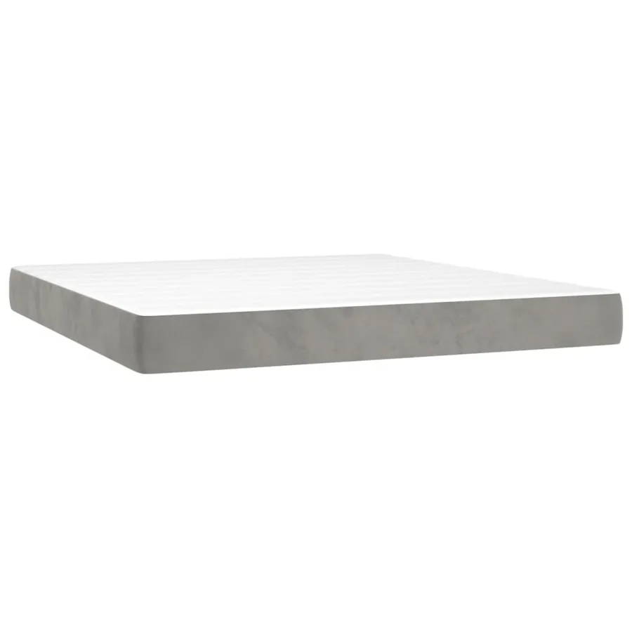Sommier à lattes de lit et matelas Gris clair 160x200cm Velours - 5