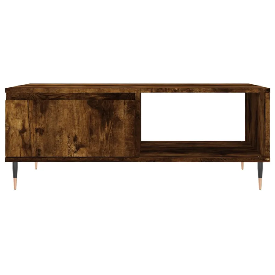Table basse chêne fumé 90x60x35 cm bois d'ingénierie - 5