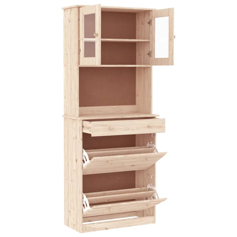 Buffet ALTA 77x35x188 cm bois massif de pin - 6