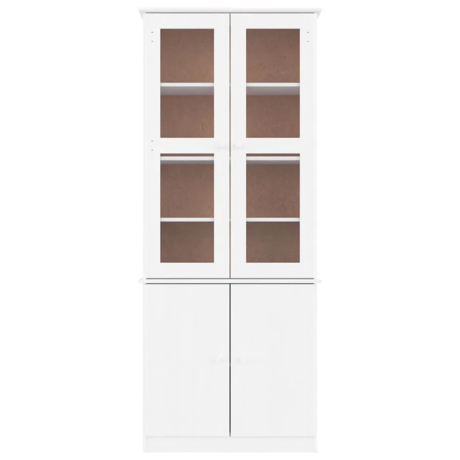 Vitrine en verre ALTA blanc 77x35x186,5 cm bois de pin massif - 3