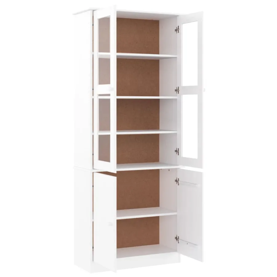 Vitrine en verre ALTA blanc 77x35x186,5 cm bois de pin massif - 4