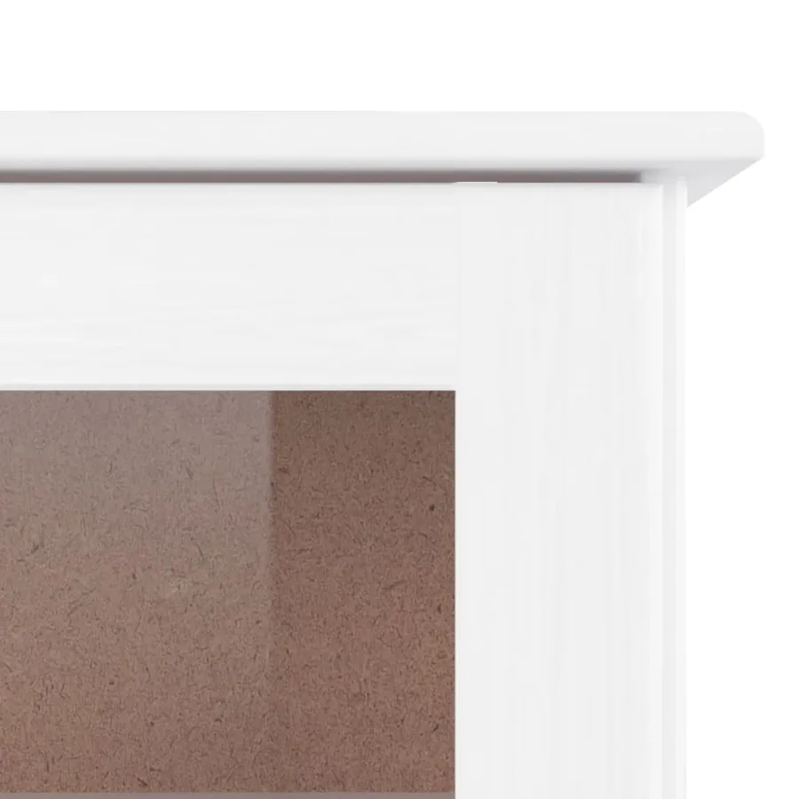 Vitrine en verre ALTA blanc 77x35x186,5 cm bois de pin massif - 7