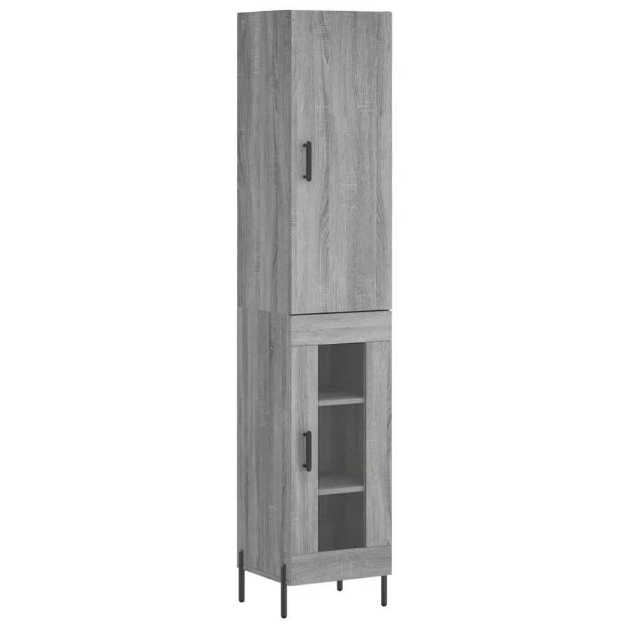 Buffet haut Sonoma gris 34,5x34x180 cm Bois d'ingénierie - 2