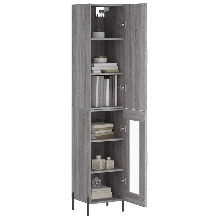 Buffet haut Sonoma gris 34,5x34x180 cm Bois d'ingénierie - 3