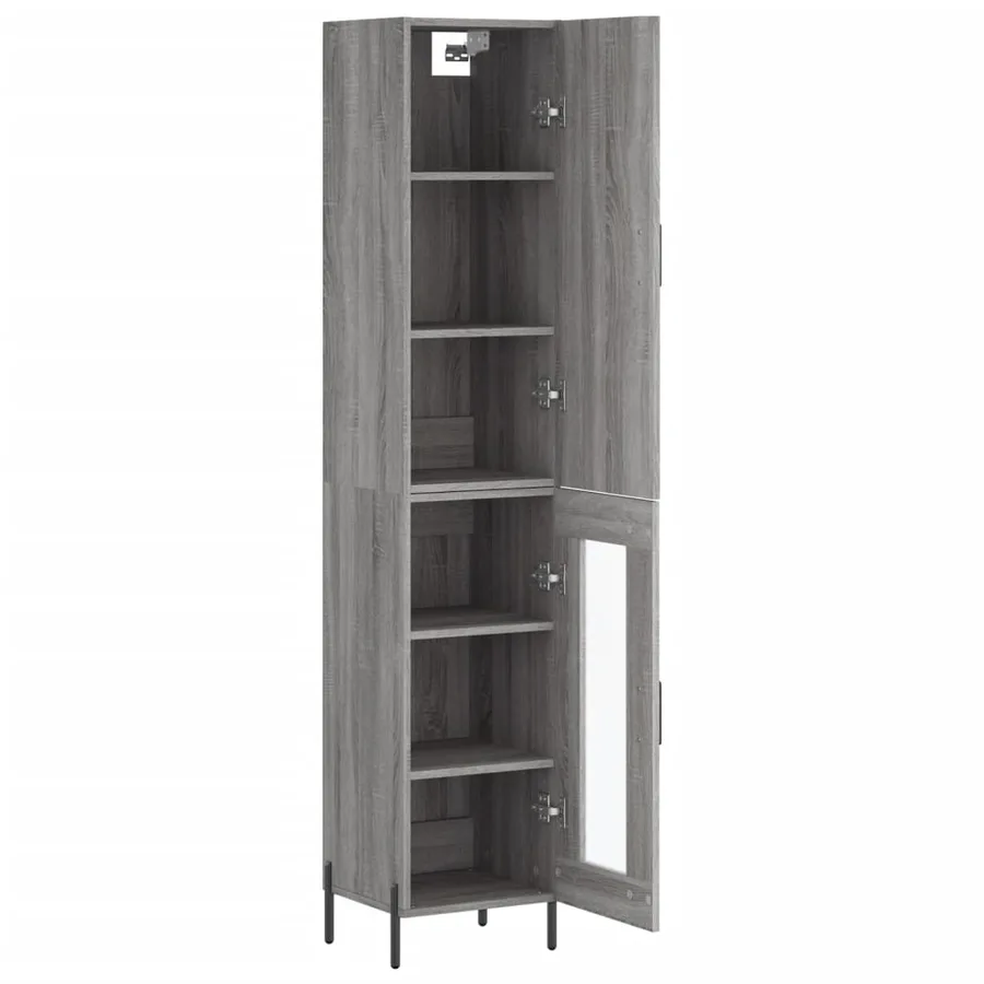Buffet haut Sonoma gris 34,5x34x180 cm Bois d'ingénierie - 4