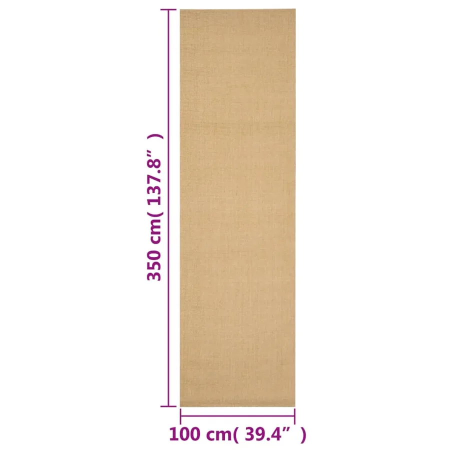 Tapis Sisal naturel 100x350 cm - 7