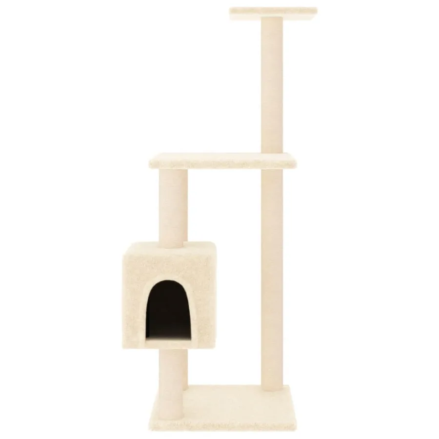 Arbre à chat avec griffoirs en sisal Crème 104 cm - 3