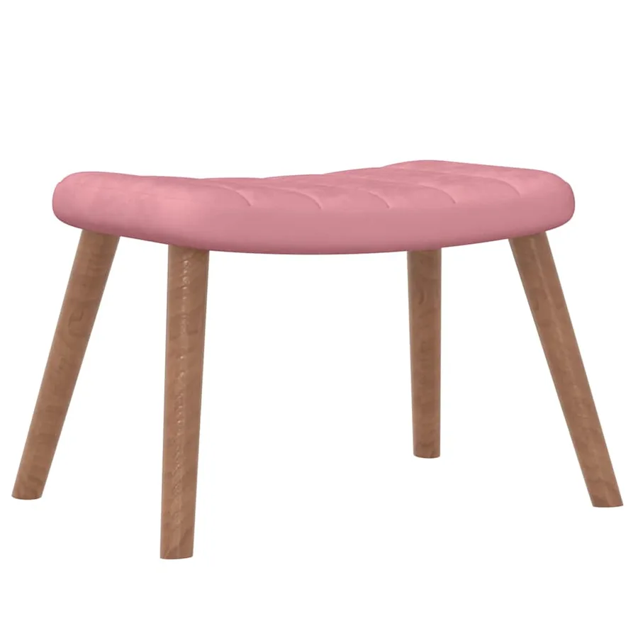 Chaise de relaxation avec repose-pied Rose Velours - 7