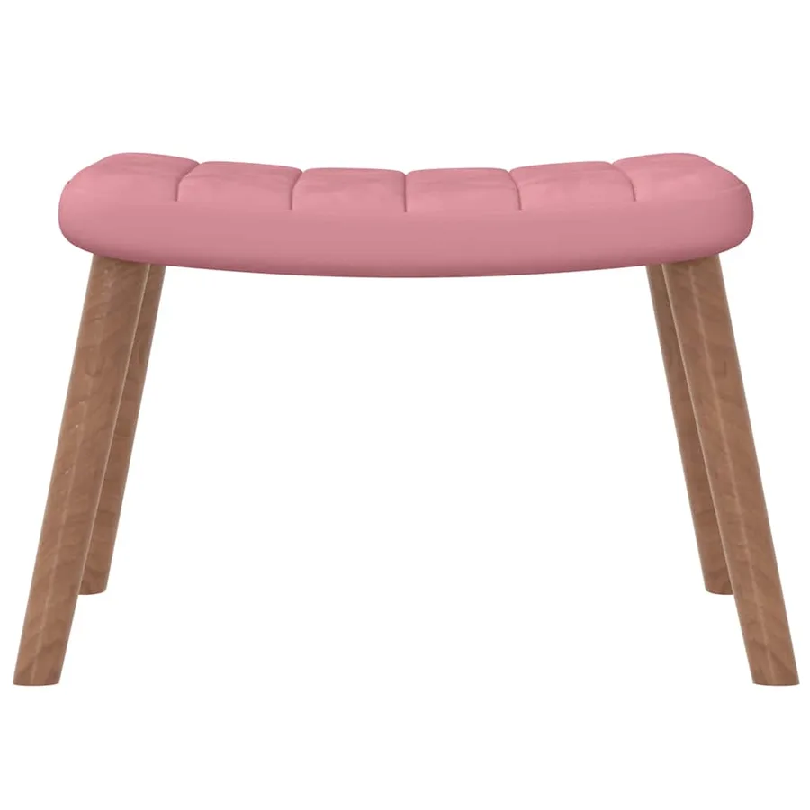 Chaise de relaxation avec repose-pied Rose Velours - 8