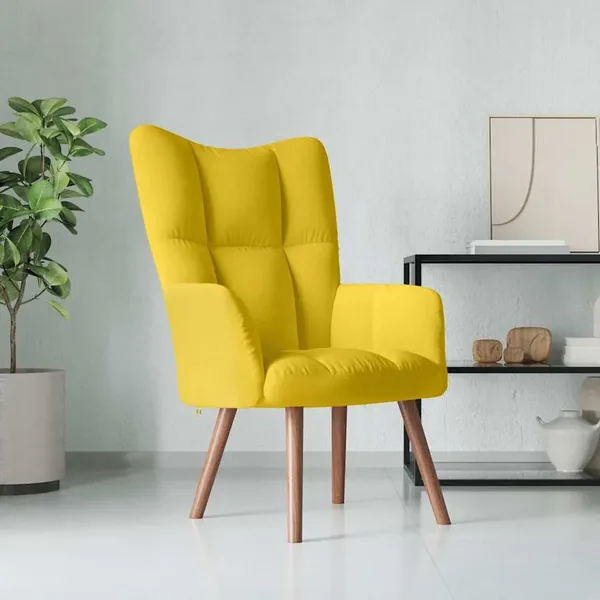 Chaise de relaxation Jaune moutarde Velours