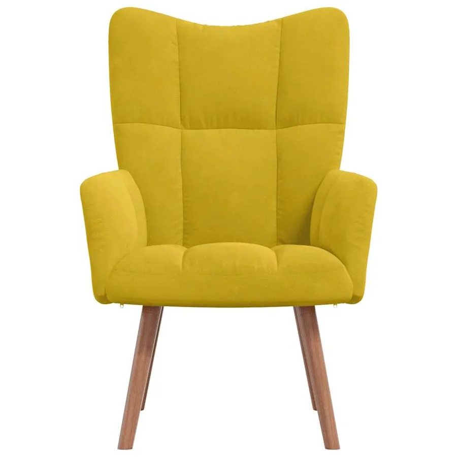 Chaise de relaxation Jaune moutarde Velours - 3