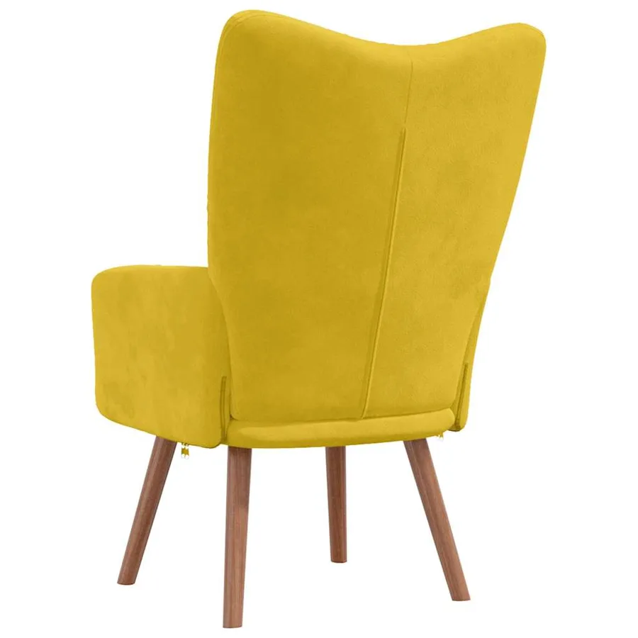 Chaise de relaxation Jaune moutarde Velours - 5