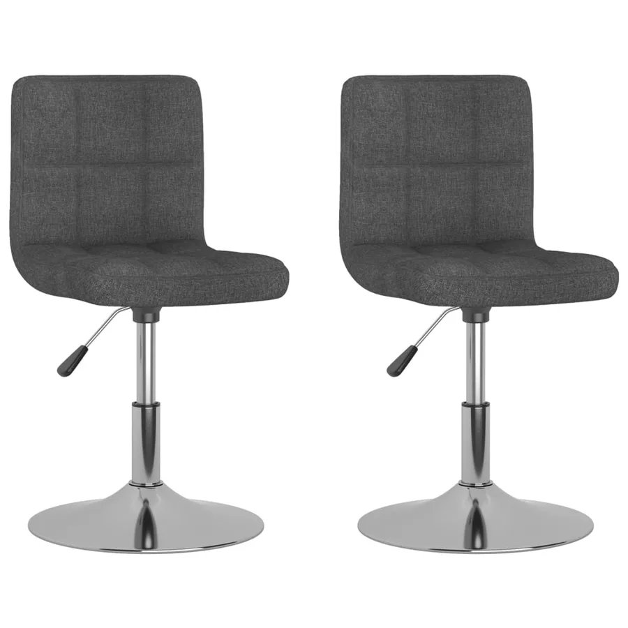 Chaises pivotantes à manger lot de 2 gris foncé tissu - 2