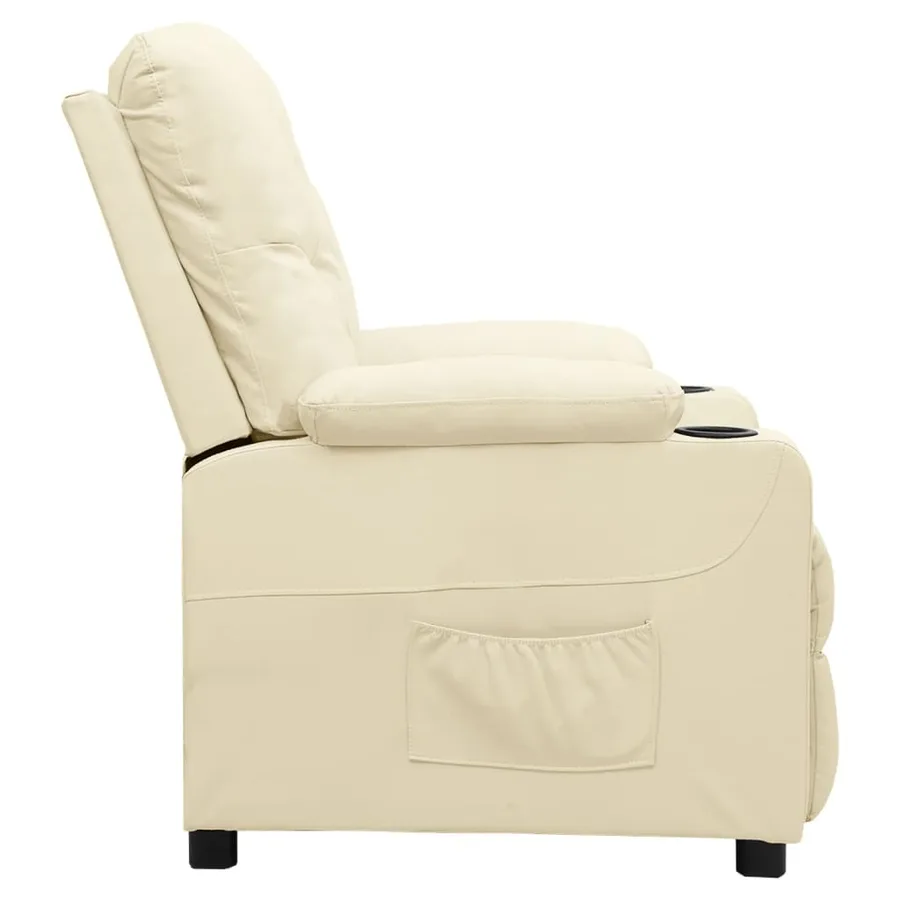 Fauteuil inclinable Crème Similicuir - 3