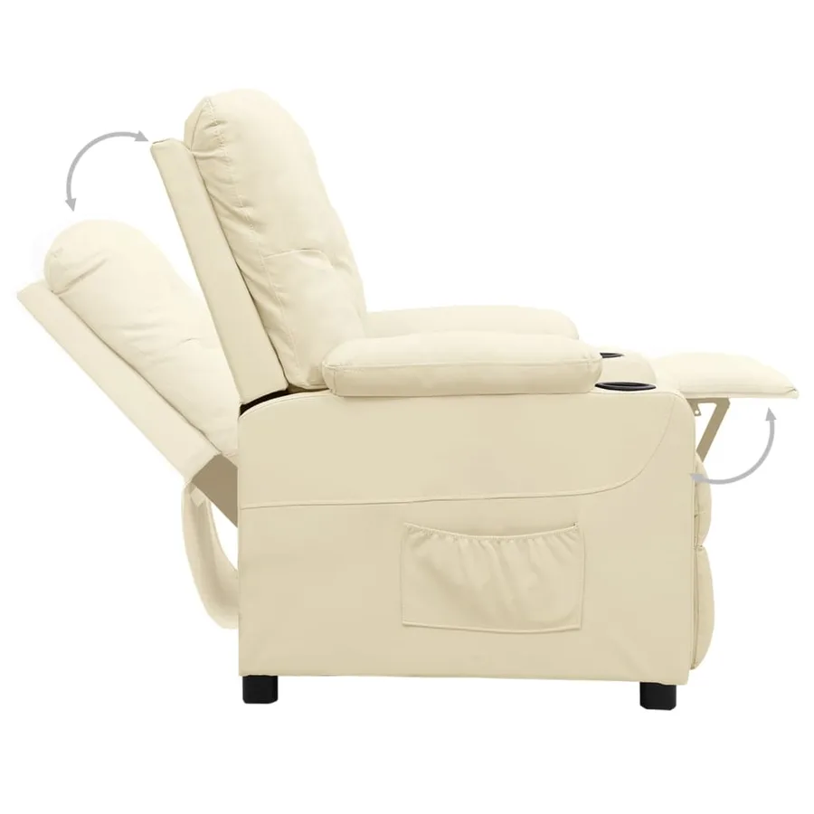 Fauteuil inclinable Crème Similicuir - 5