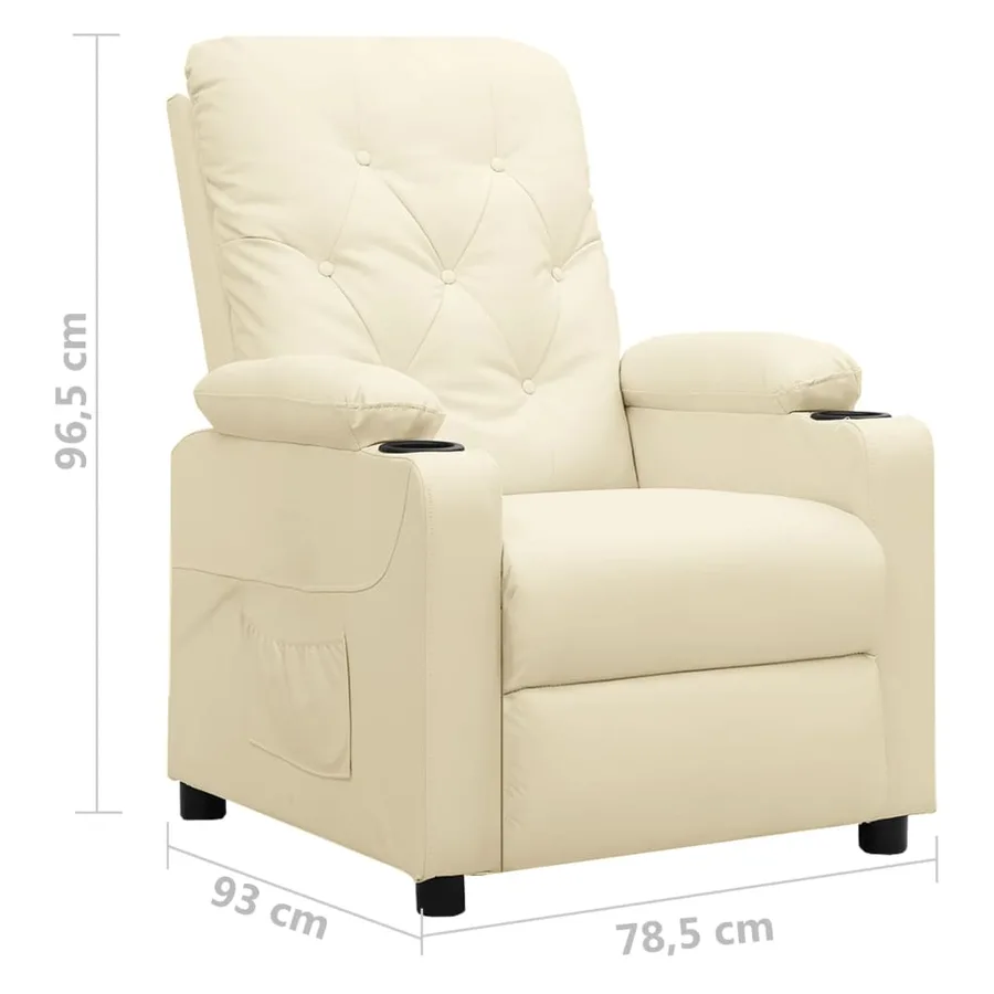 Fauteuil inclinable Crème Similicuir - 8