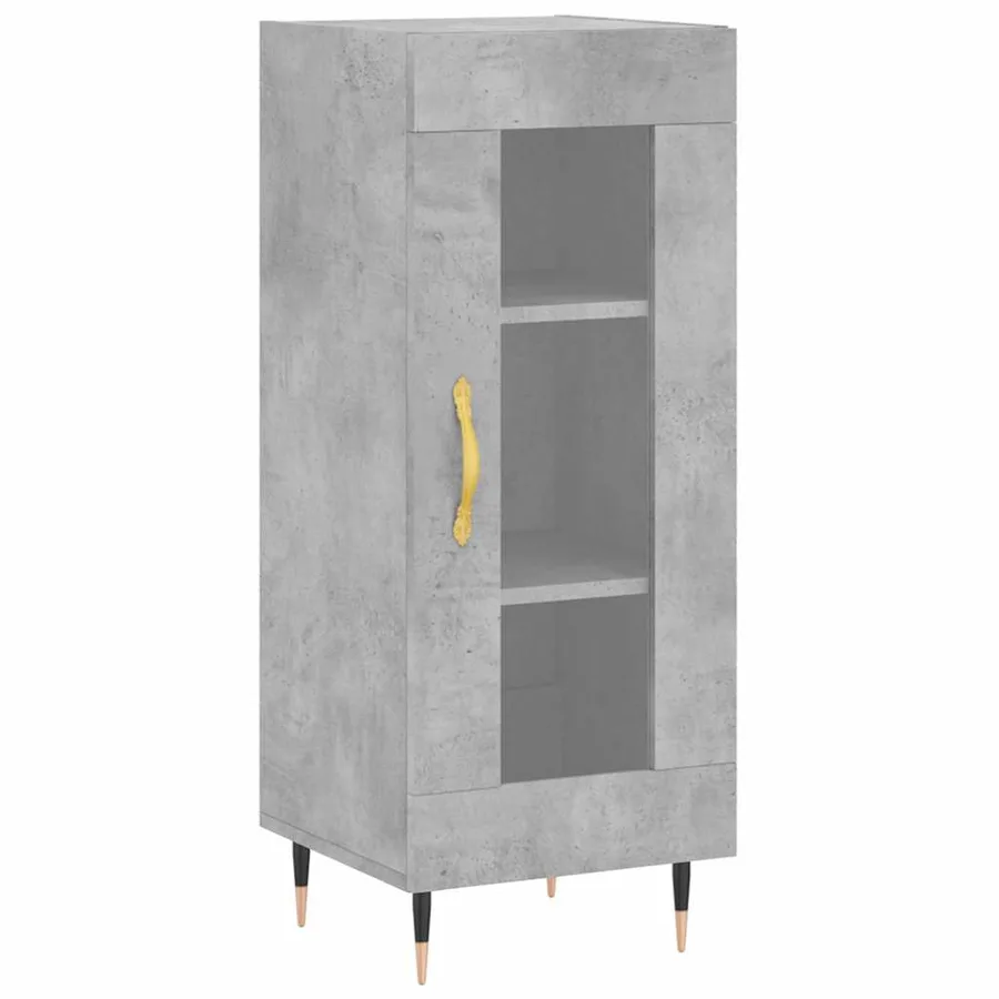 Buffet haut Gris béton 34,5x34x180 cm Bois d'ingénierie - 7