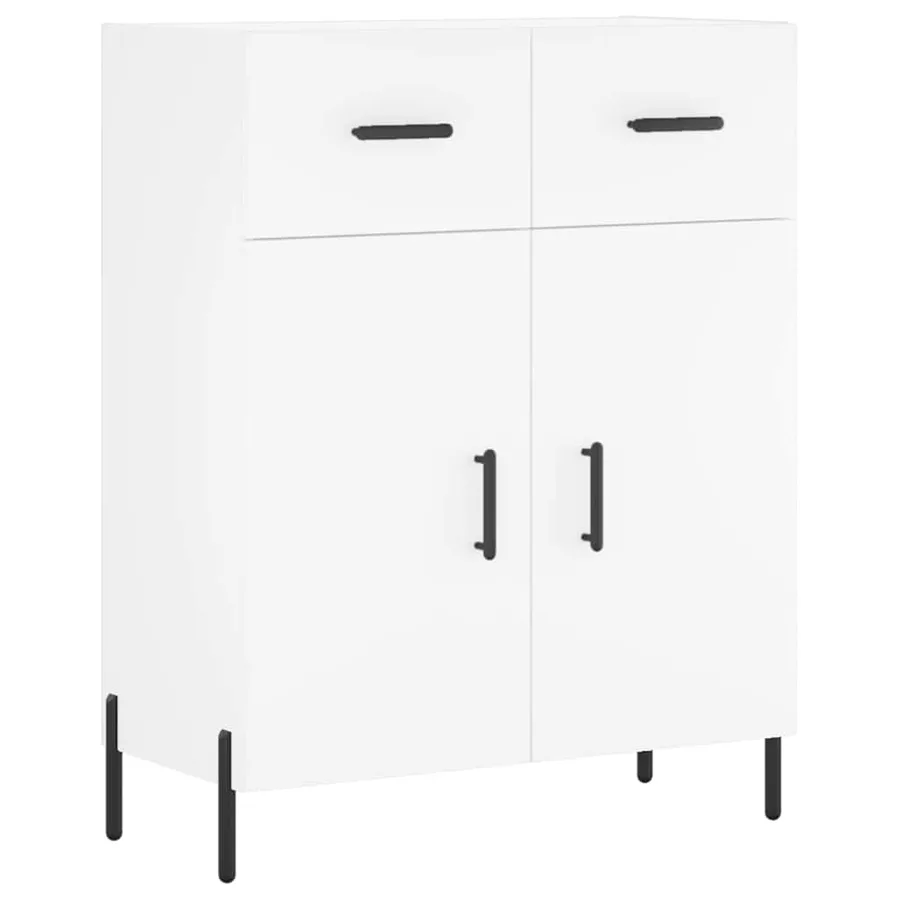 Buffet haut Blanc 69,5x34x180 cm Bois d'ingénierie - 7