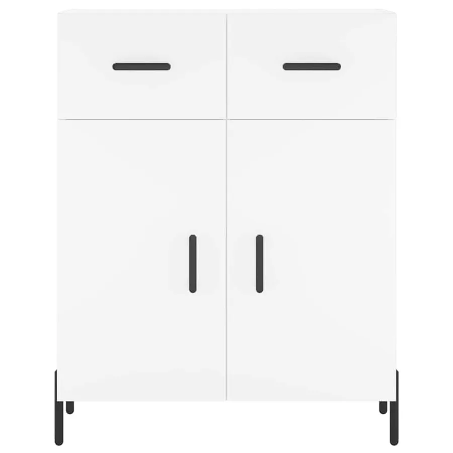 Buffet haut Blanc 69,5x34x180 cm Bois d'ingénierie - 8