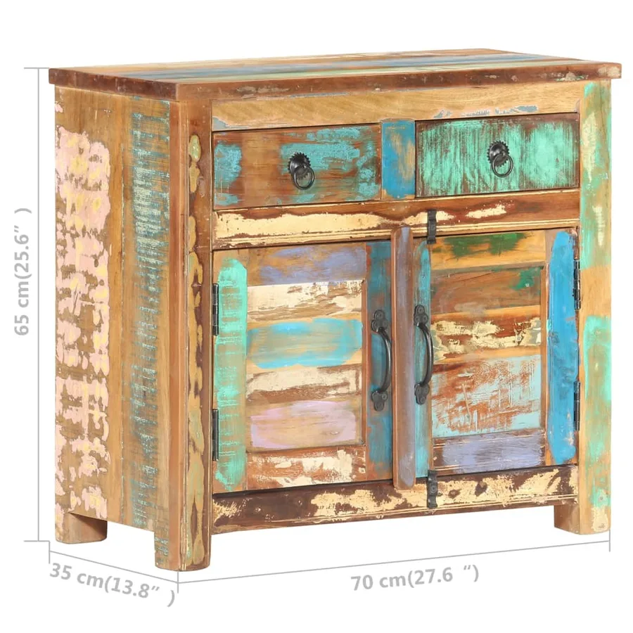 Buffet 70x35x65 cm Bois de récupération massif - 7