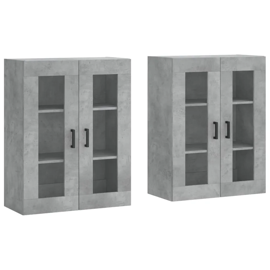 Armoires murales 2 pcs gris béton bois d'ingénierie - 2