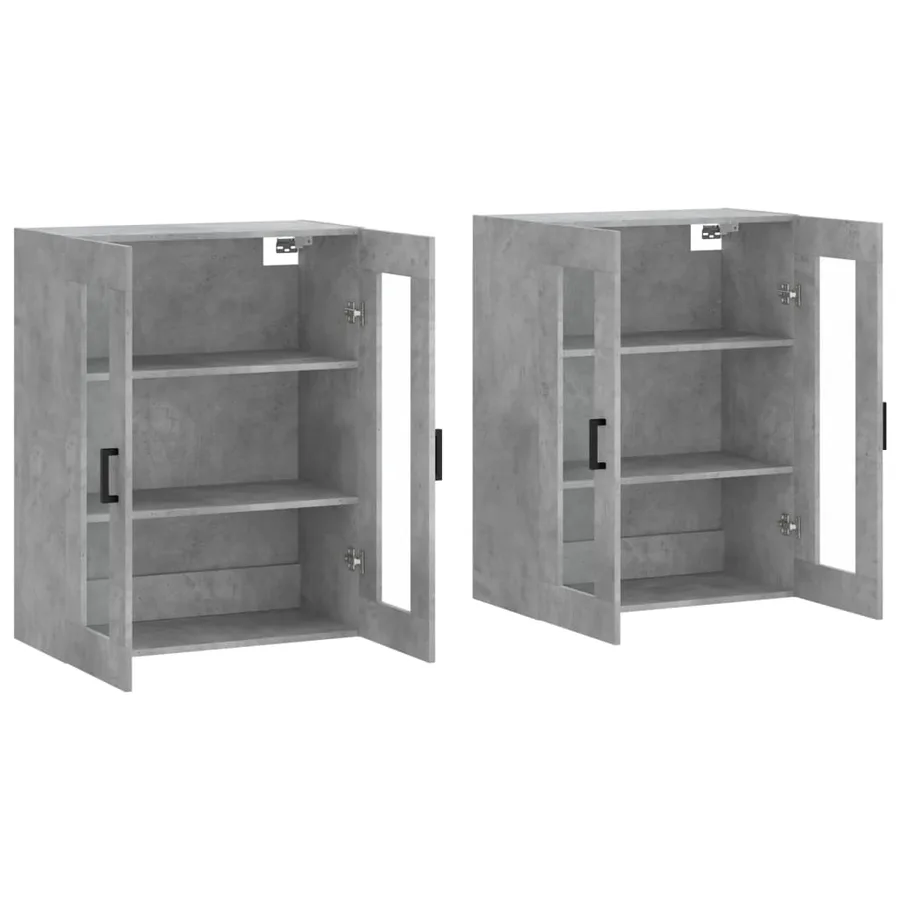 Armoires murales 2 pcs gris béton bois d'ingénierie - 4