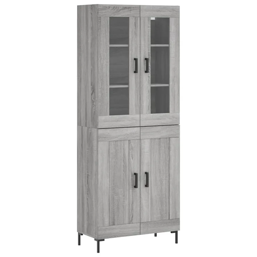 Buffet haut Sonoma gris 69,5x34x180 cm Bois d'ingénierie - 2