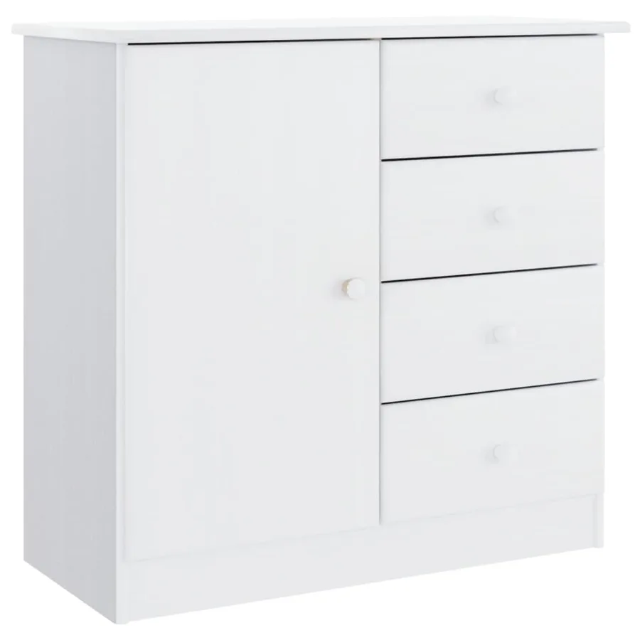 Buffet ALTA blanc 77x35x73 cm bois massif de pin - 2