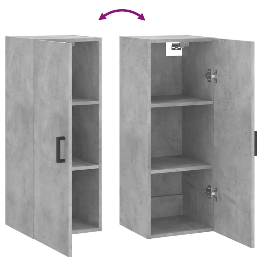Armoire murale gris béton 34,5x34x90 cm - 10