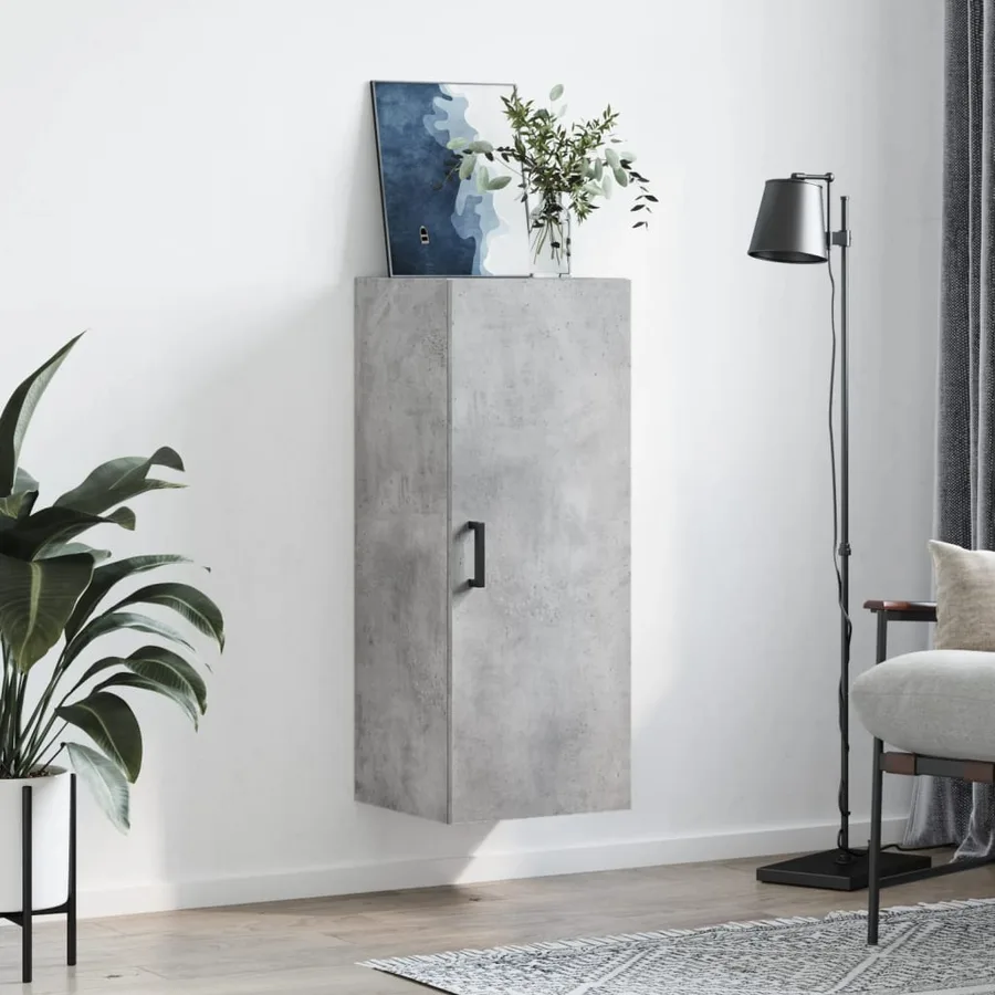 Armoire murale gris béton 34,5x34x90 cm - 3