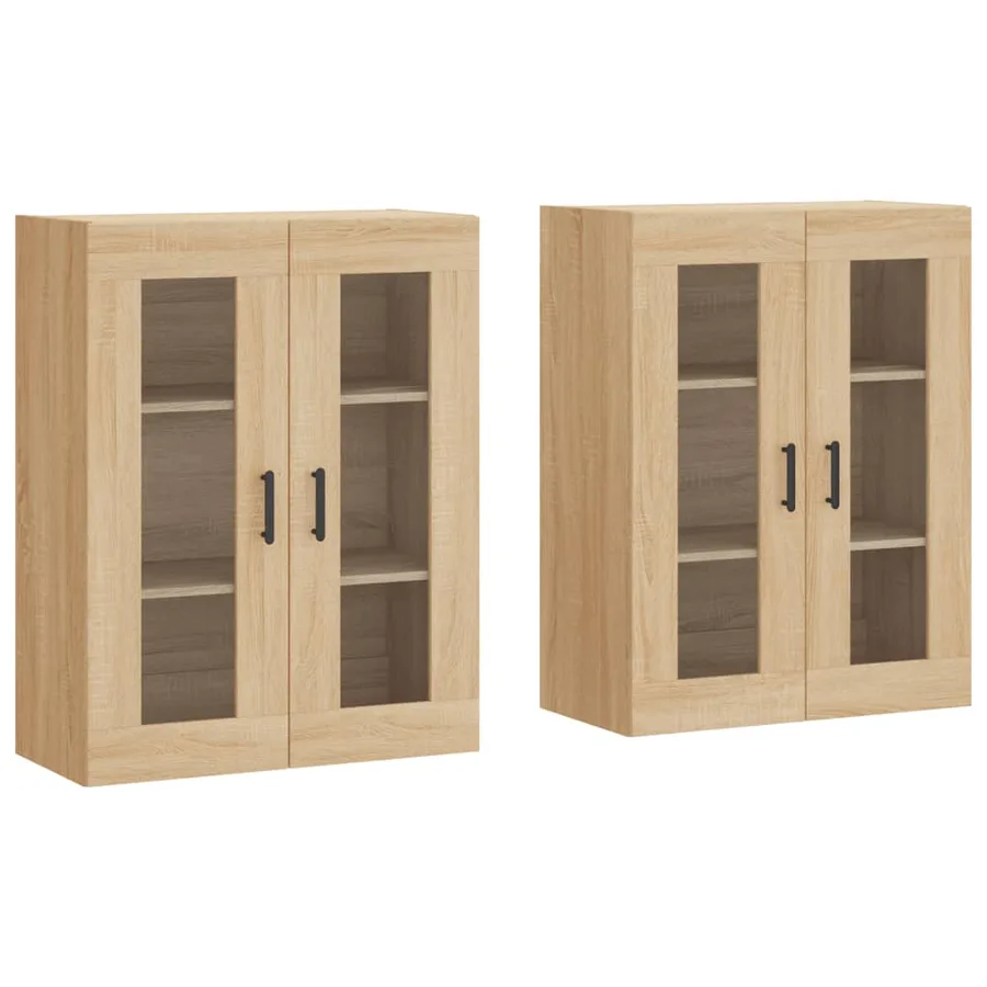 Armoires murales 2 pcs chêne sonoma bois d'ingénierie - 2
