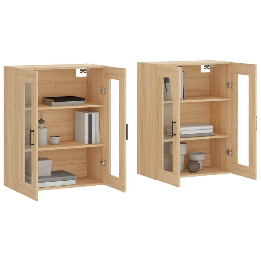 Armoires murales 2 pcs chêne sonoma bois d'ingénierie - 3