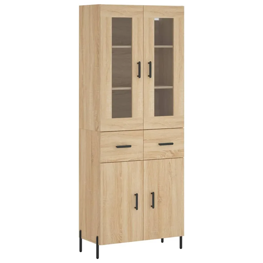 Buffet haut Chêne sonoma 69,5x34x180 cm Bois d'ingénierie - 2