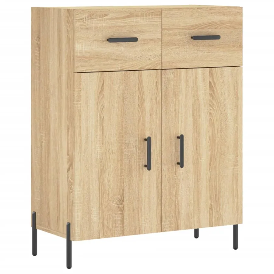 Buffet haut Chêne sonoma 69,5x34x180 cm Bois d'ingénierie - 7