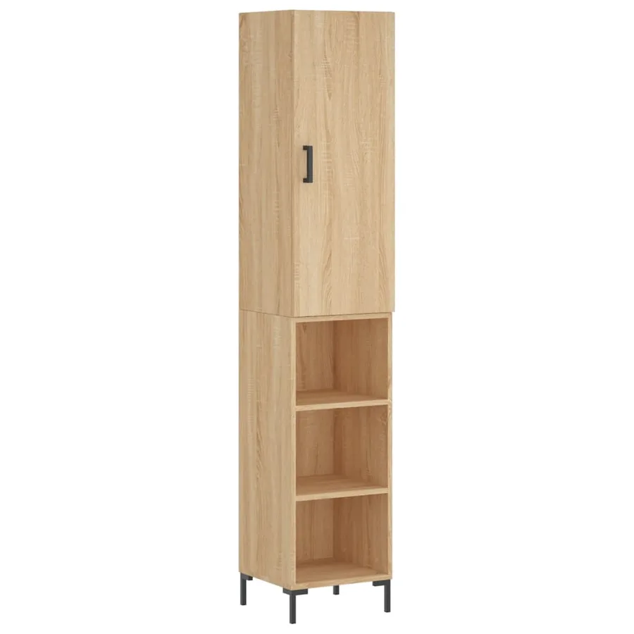 Buffet haut Chêne sonoma 34,5x34x180 cm Bois d'ingénierie - 2