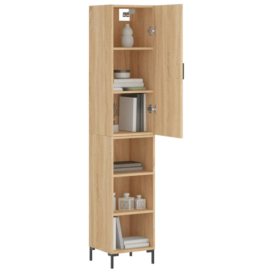 Buffet haut Chêne sonoma 34,5x34x180 cm Bois d'ingénierie - 3