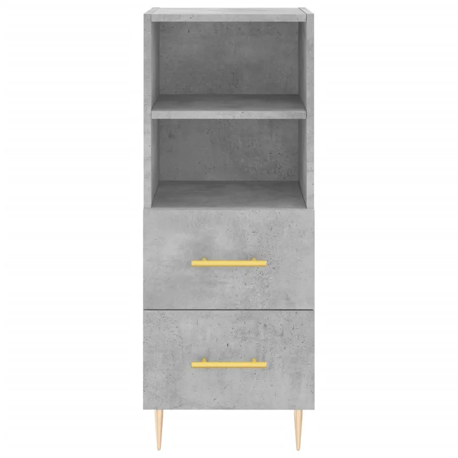 Buffet haut Gris béton 34,5x34x180 cm Bois d'ingénierie - 6