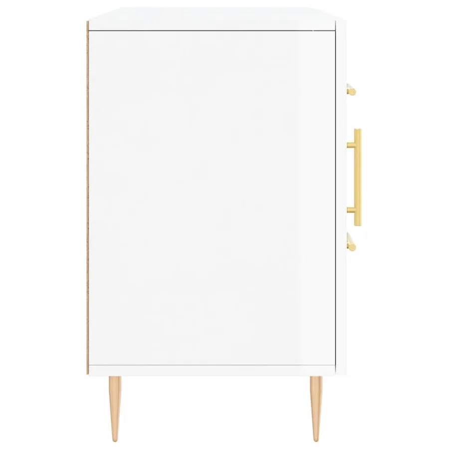 Buffet blanc brillant 100x36x60 cm bois d'ingénierie - 7