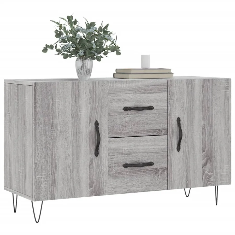 Buffet sonoma gris 100x36x60 cm bois d'ingénierie - 3