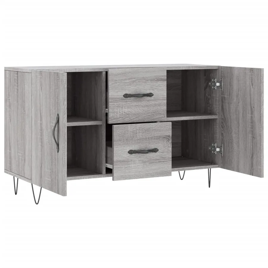 Buffet sonoma gris 100x36x60 cm bois d'ingénierie - 5