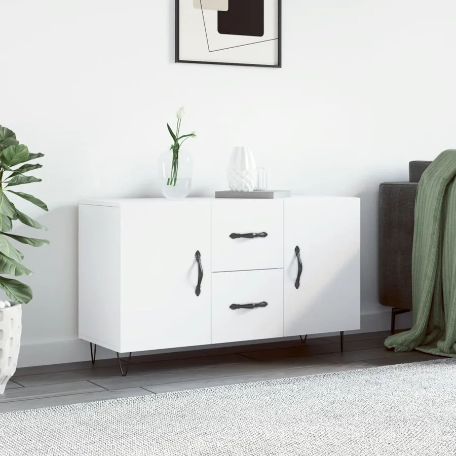 Buffet blanc 100x36x60 cm bois d'ingénierie